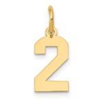 14k Small Polished Number 2 Charm