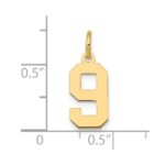 14k Small Polished Number 9 Charm - Image 4