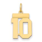 14k Small Polished Number 10 Charm