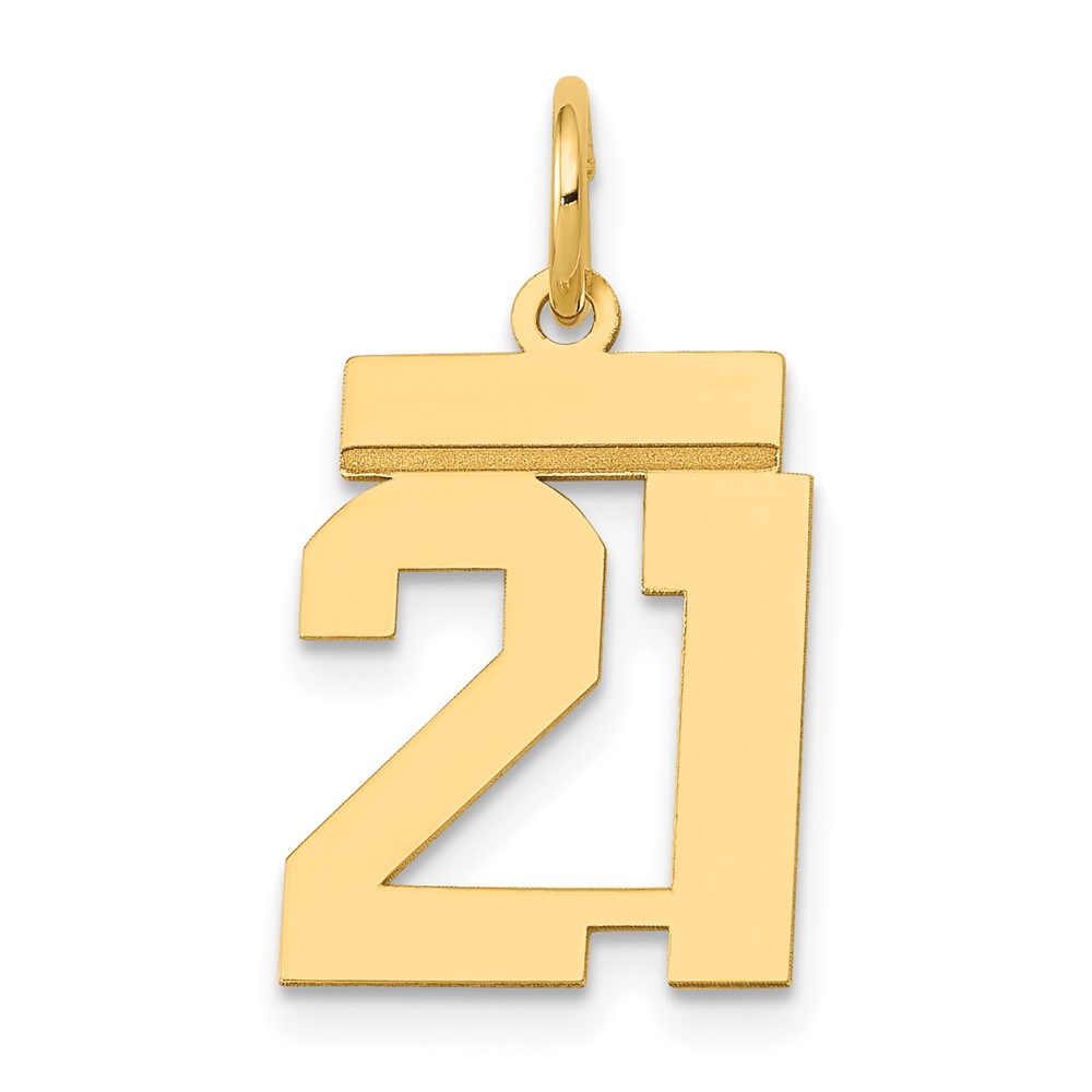 LS21.jpg 14k Small Polished Number 21 Charm - Image 1
