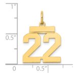 14k Small Polished Number 22 Charm - Image 4