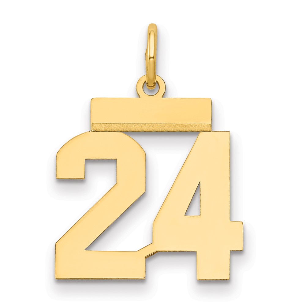 LS24.jpg 14k Small Polished Number 24 Charm - Image 1