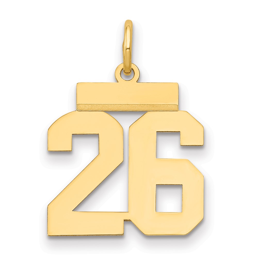 LS26.jpg 14k Small Polished Number 26 Charm - Image 1