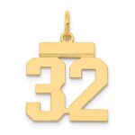 14k Small Polished Number 32 Charm