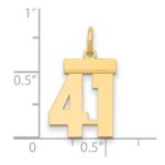 14k Small Polished Number 41 Charm - Image 2