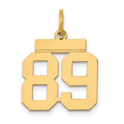 14k Small Polished Number 89 Charm