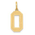 14k Medium Satin Number 0 Charm