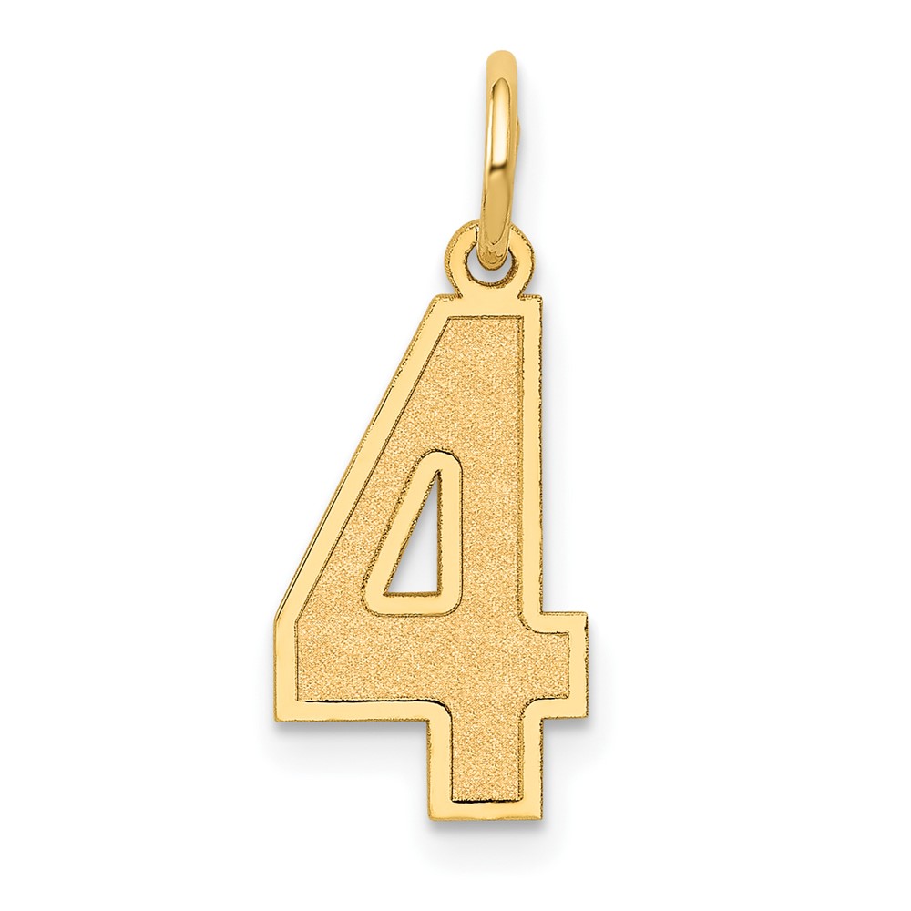 LSM04.jpg 14k Medium Satin Number 4 Charm - Image 1