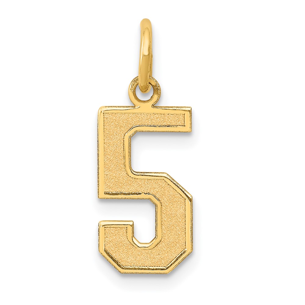 LSM05.jpg 14k Medium Satin Number 5 Charm - Image 1