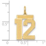 14k Medium Satin Number 12 Charm - Image 2