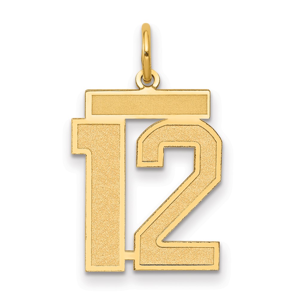 LSM12.jpg 14k Medium Satin Number 12 Charm - Image 1