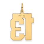 14k Medium Satin Number 13 Charm - Image 3