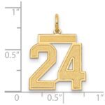 14k Medium Satin Number 24 Charm - Image 2