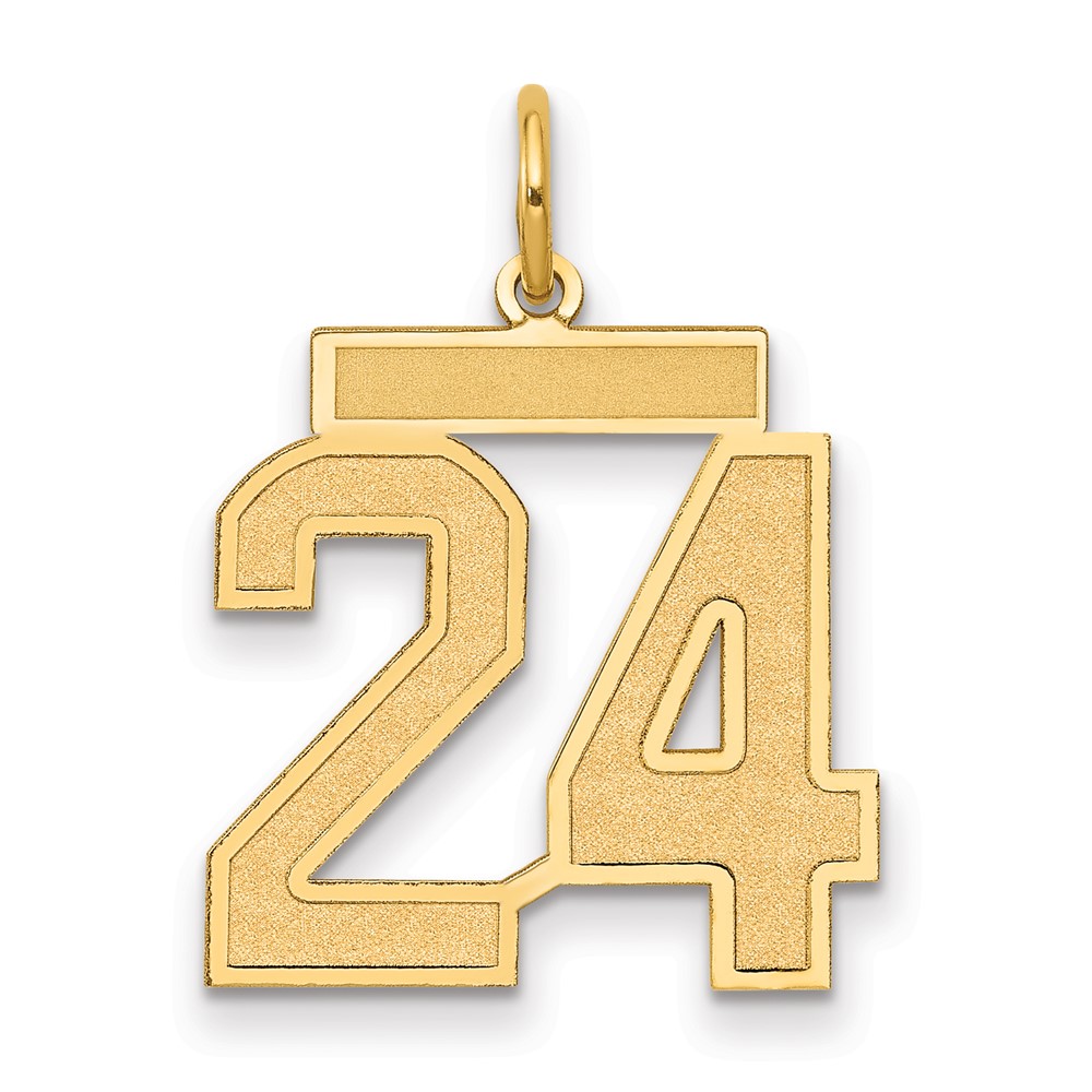 LSM24.jpg 14k Medium Satin Number 24 Charm - Image 1