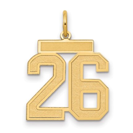 14k Medium Satin Number 26 Charm