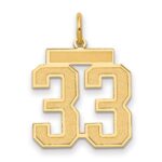 14k Medium Satin Number 33 Charm