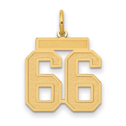 14k Medium Satin Number 66 Charm