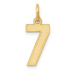 14k Small Satin Number 7 Charm