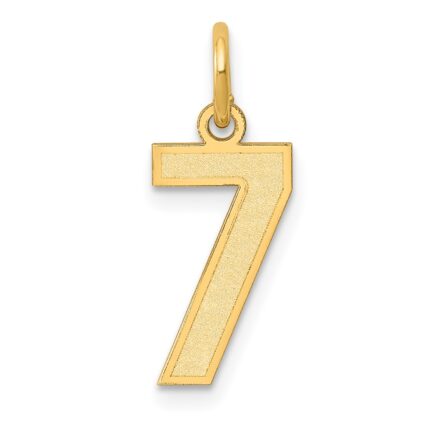 14k Small Satin Number 7 Charm