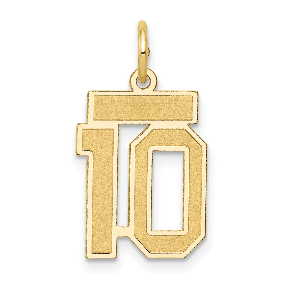 LSS10.jpg 10k Small Satin Number 10 Charm - Image 1