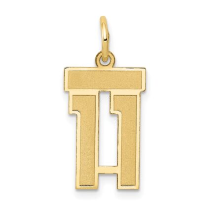 14k Small Satin Number 11 Charm