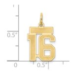 14k Small Satin Number 16 Charm - Image 4