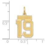 14k Small Satin Number 19 Charm - Image 3