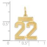 14k Small Satin Number 22 Charm - Image 4