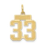 14k Small Satin Number 33 Charm