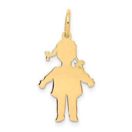 14k Plain Polished Small Girl Charm