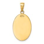 14k Polished and Satin Solid Saint Christopher Medal Oval Pendant - Image 3