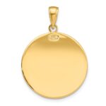 14k Polished and Satin Solid Saint Christopher Medal Round Pendant - Image 4