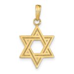 14k Solid Satin Star of David Charm