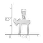 14k White Gold Polished Chai Pendant - Image 3