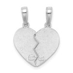 14k White Gold I LOVE YOU 2-Piece Break-Apart Heart Charm - Image 4