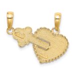 14K Polished 2-Piece Break-Apart HE WHO HOLDS THE KEY CAN UNLOCK MY HEART Charm - Image 3