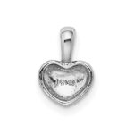 14K White Gold Polished Domed Concave Back Heart Charm - Image 3