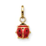 14k Red and Black Enameled Ladybug Charm