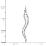 14k White Gold Solid Polished 3-D Large Italian Horn Charm - Image 3