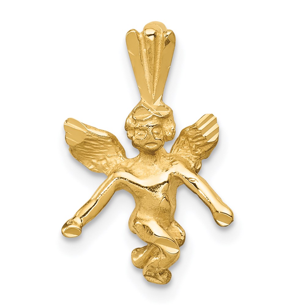 M246.jpg 14k 3-D Satin and Diamond-Cut Angel Charm - Image 1