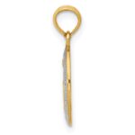 14k and White Rhodium Solid Small Miraculous Medal Oval Charm - Image 2