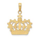 14K and White Rhodium Crown Pendant - Image 3