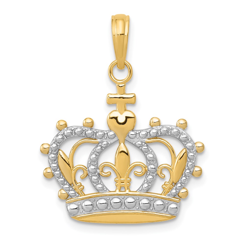 M2855.jpg 14K and White Rhodium Crown Pendant - Image 1