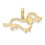 14k and White Rhodium Diamond-cut Dachshund Pendant - Image 3