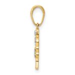 14k and White Rhodium Diamond-cut Tree of Life Pendant - Image 2