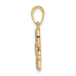 14k and White Rhodium Diamond-cut Fancy Butterfly Pendant - Image 2