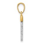 14k and White Rhodium Diamond-cut Saw Pendant - Image 2