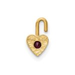 14ky January Synthetic Birthstone Heart Charm - Image 3