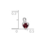 14k White Gold January Synthetic Birthstone Heart Charm - Image 4