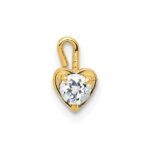 14ky April Synthetic Birthstone Heart Charm